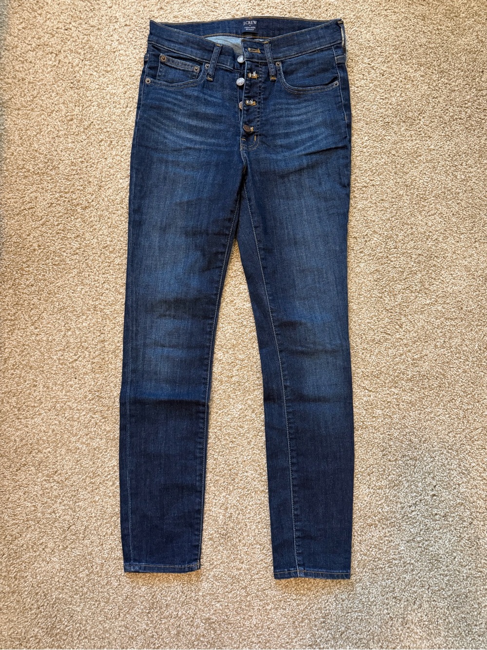 J. Crew Dark Indigo High-Rise Skinny Jeans
